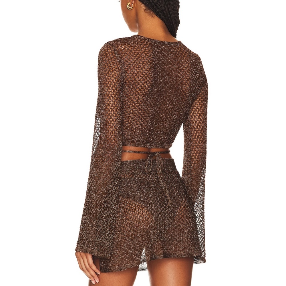 NWT Brown Mesh Cover-Up Set - Picture 2 of 3